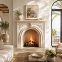 Victorian Limestone fireplace in Moonlight Beige Limestone - Image 3