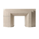 Limestone electric fireplace in Moonlight Beige Limestone - Image 4