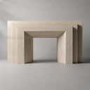 Limestone electric fireplace in Moonlight Beige Limestone - Image 2