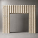 Modern limestone fireplace in Moonlight Beige Limestone - Image 2
