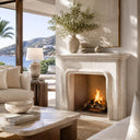Limestone mantel in Moonlight Beige Limestone - Image 4