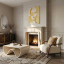 Limestone mantel in Moonlight Beige Limestone - Image 1