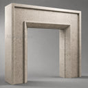 Limestone fireplace mantel in Moonlight Beige Limestone - Image 2