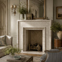 Limestone fireplace mantel in Moonlight Beige Limestone - Image 3