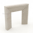 Modern limestone fireplace in Moonlight Beige Limestone - Image 3