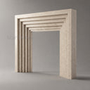 Modern limestone fireplace in Moonlight Beige Limestone - Image 2