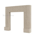 Modern limestone fireplace in Moonlight Beige Limestone - Image 4