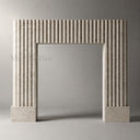 Modern limestone fireplace in Moonlight Beige Limestone - Image 2