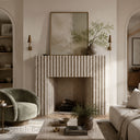 Limestone fireplace surround in Moonlight Beige Limestone - Image 3