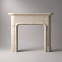 Limestone fireplace mantel in Moonlight Beige Limestone - Image 2