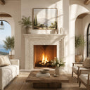 Limestone fireplace hearth in Moonlight Beige Limestone - Image 1