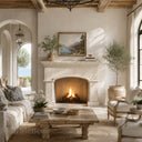 Natural limestone fireplace in Moonlight Beige Limestone - Image 1