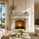 Limestone mantel in Moonlight Beige Limestone - Image 3