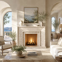 Limestone fireplace mantel in Moonlight Beige Limestone - Image 1