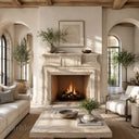 Limestone fireplace hearth in Moonlight Beige Limestone - Image 1