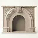 Natural limestone fireplace in Moonlight Beige Limestone - Image 6