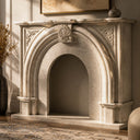 Natural limestone fireplace in Moonlight Beige Limestone - Image 3