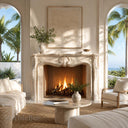 Limestone fireplace in Moonlight Beige Limestone - Image 3