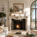 Limestone fireplace surround in Moonlight Beige Limestone - Image 3