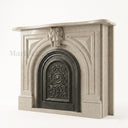 Limestone fireplace mantel in Moonlight Beige Limestone - Image 3