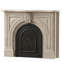 Limestone fireplace mantel in Moonlight Beige Limestone - Image 4
