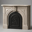 Limestone fireplace mantel in Moonlight Beige Limestone - Image 2