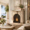 Limestone fireplace mantel in Moonlight Beige Limestone - Image 1