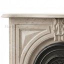 Limestone fireplace mantel in Moonlight Beige Limestone - Image 5