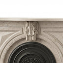 Limestone fireplace mantel in Moonlight Beige Limestone - Image 7