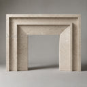 Limestone mantel in Moonlight Beige Limestone - Image 2