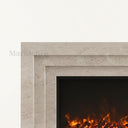 Limestone fireplace mantel in Moonlight Beige Limestone - Image 6