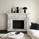 Italian Marble Fireplace Surround Volakas 56" Tall