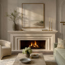 Natural limestone fireplace in Moonlight Beige Limestone - Image 4