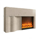 Limestone electric fireplace in Moonlight Beige Limestone - Image 3