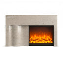 Limestone electric fireplace in Moonlight Beige Limestone - Image 4