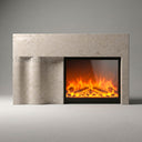 Limestone electric fireplace in Moonlight Beige Limestone - Image 2