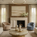 Limestone electric fireplace in Moonlight Beige Limestone - Image 1
