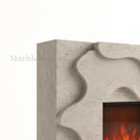 Contemporary limestone fireplace in Moonlight Beige Limestone - Image 7