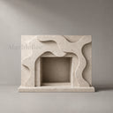 Contemporary limestone fireplace in Moonlight Beige Limestone - Image 2