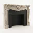 Carved limestone fireplace in Moonlight Beige Limestone - Image 4