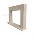 Limestone electric fireplace in Moonlight Beige Limestone - Image 4