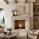 Limestone electric fireplace in Moonlight Beige Limestone - Image 3