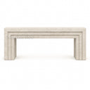 Limestone electric fireplace in Moonlight Beige Limestone - Image 4