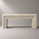 Limestone electric fireplace in Moonlight Beige Limestone - Image 2