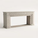 Limestone electric fireplace in Moonlight Beige Limestone - Image 4