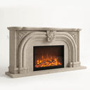 Limestone electric fireplace in Moonlight Beige Limestone - Image 4