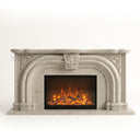 Limestone electric fireplace in Moonlight Beige Limestone - Image 3