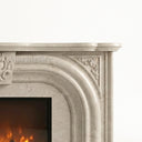 Limestone electric fireplace in Moonlight Beige Limestone - Image 7