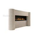 Limestone electric fireplace in Moonlight Beige Limestone - Image 5