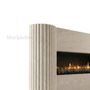 Limestone electric fireplace in Moonlight Beige Limestone - Image 7